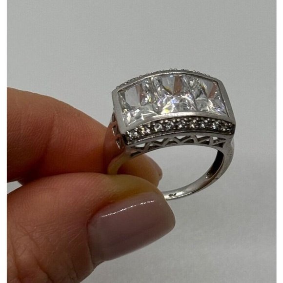 925 STERLING SILVER CZ RING SIZE 7 - Picture 3 of 10
